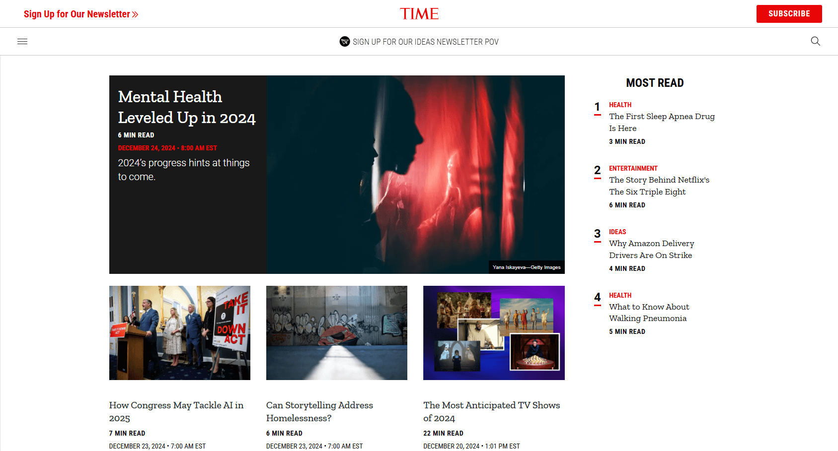 Time magazine website