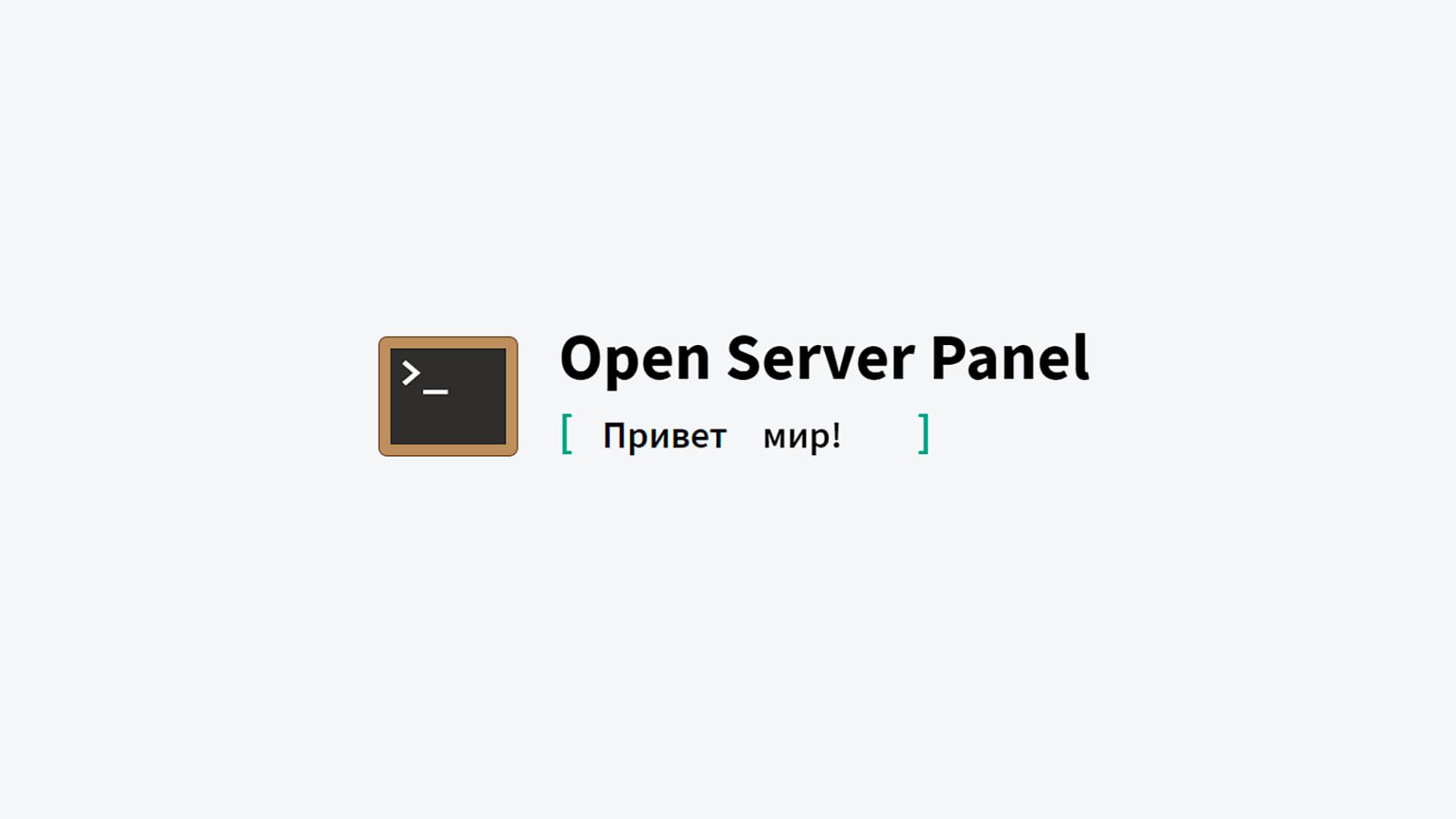 the standard Open Server Panel page, which confirms the proper operation of the local server