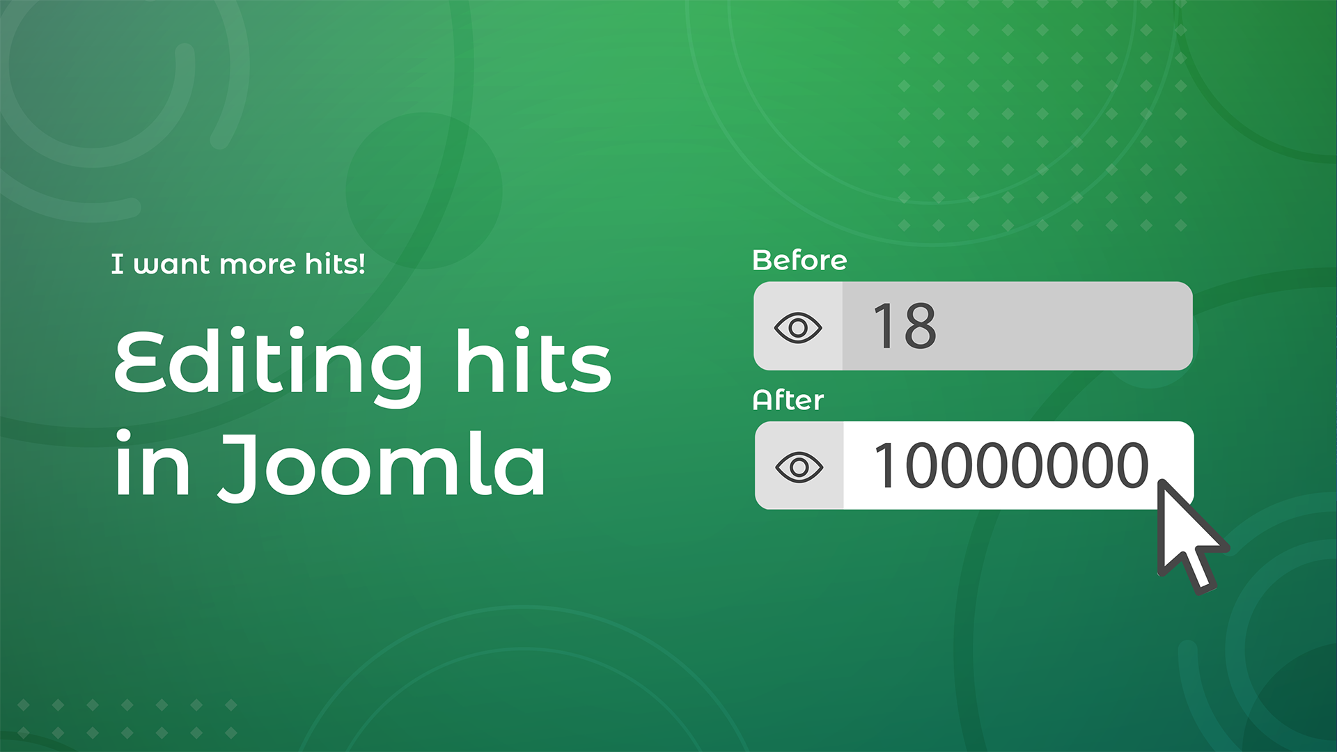 How to change the number of hits in Joomla