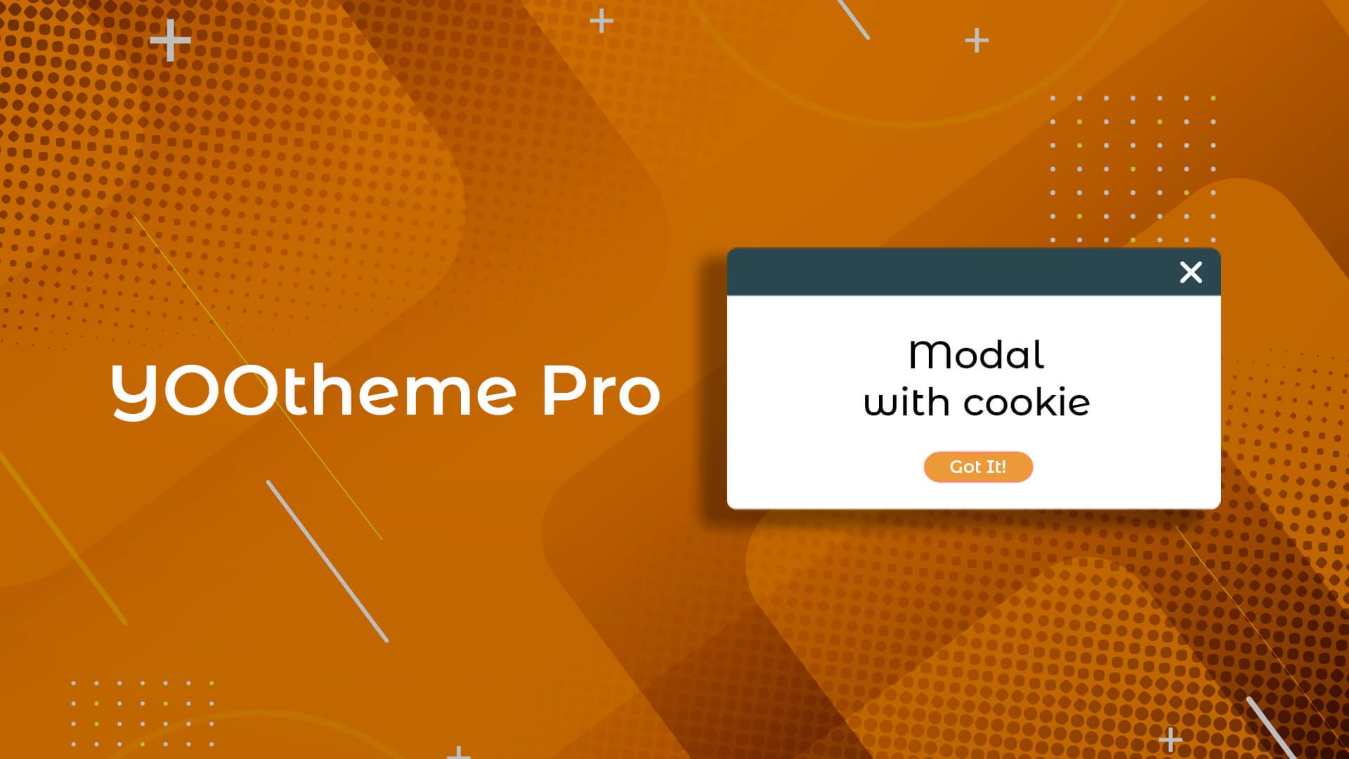 modal window in the YOOtheme Pro builder that works on cookies