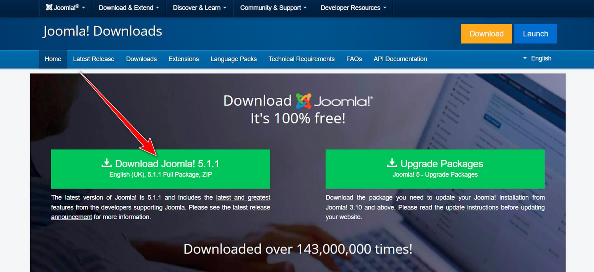 Official site for downloading the latest version of CMS Joomla